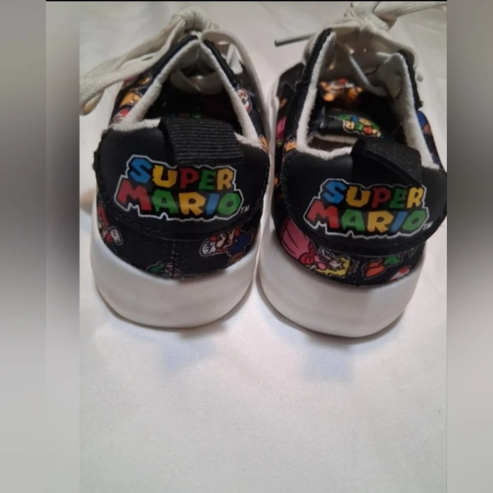 Super Mario Kids Canvas Sneakers Black Size 11 Toddler Ground Up Nintendo
